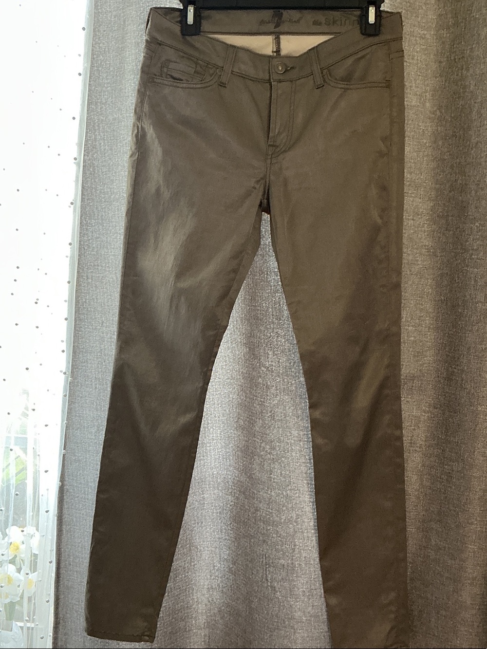 7 For All Mankind Bootcut Pants in Olive Brown